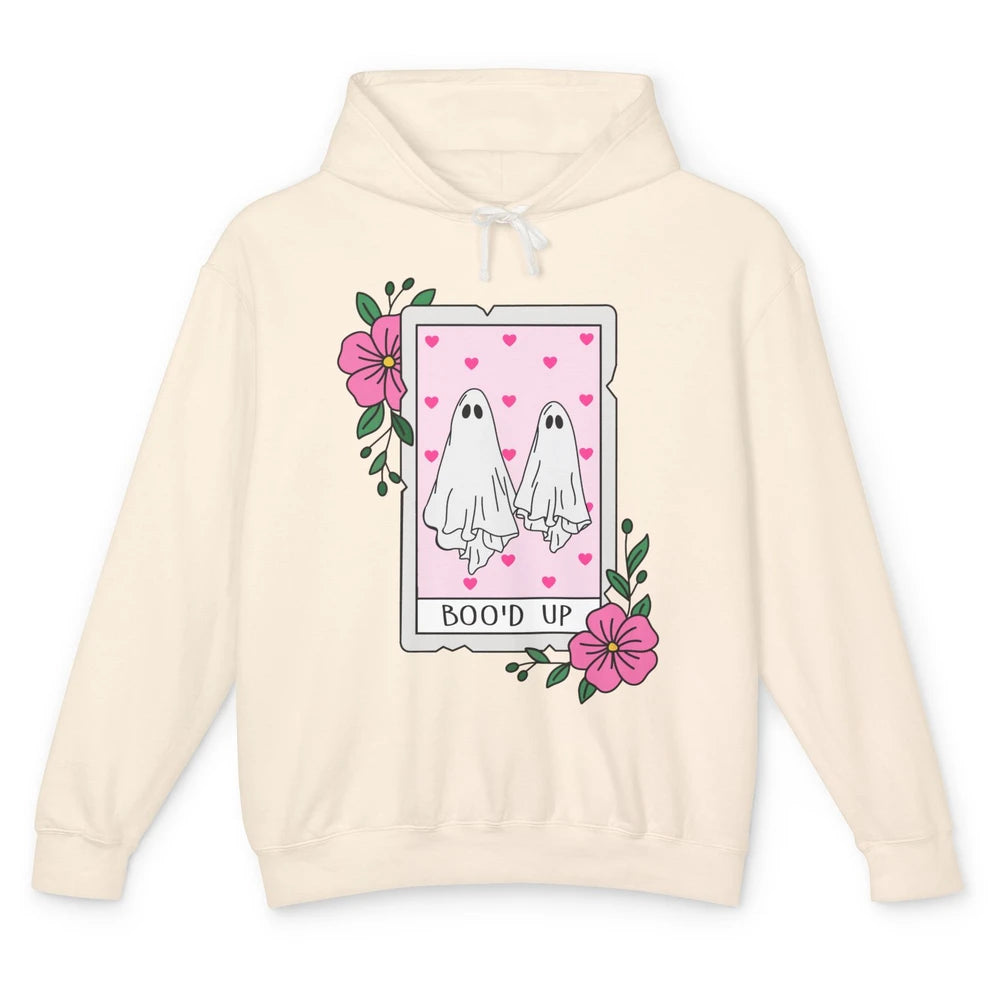 Floral Bood Up Tarot Card Valentines Day Spooky Ghost Couple Unisex Lightweight Hoodie