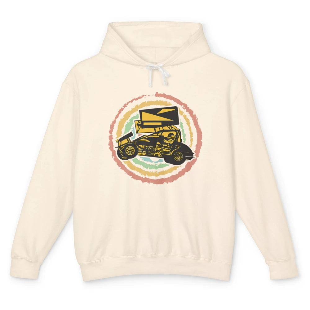 Vintage Dirty Track Racing Retro Sprint Car Speedway Truck Unisex Lightweight Hoodie