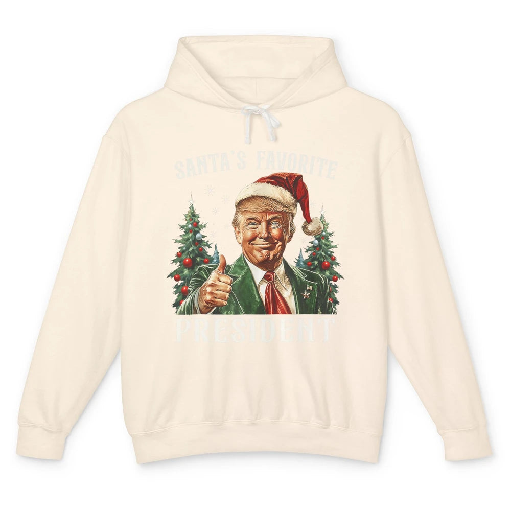 Funny Donald Trump Christmas Santa Favorite President Xmas Unisex Lightweight Hoodie