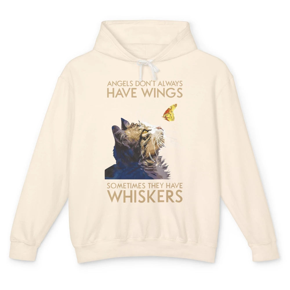 Angels Don't Always Have Wings Sometimes They Have Whiskers Unisex Lightweight Hoodie