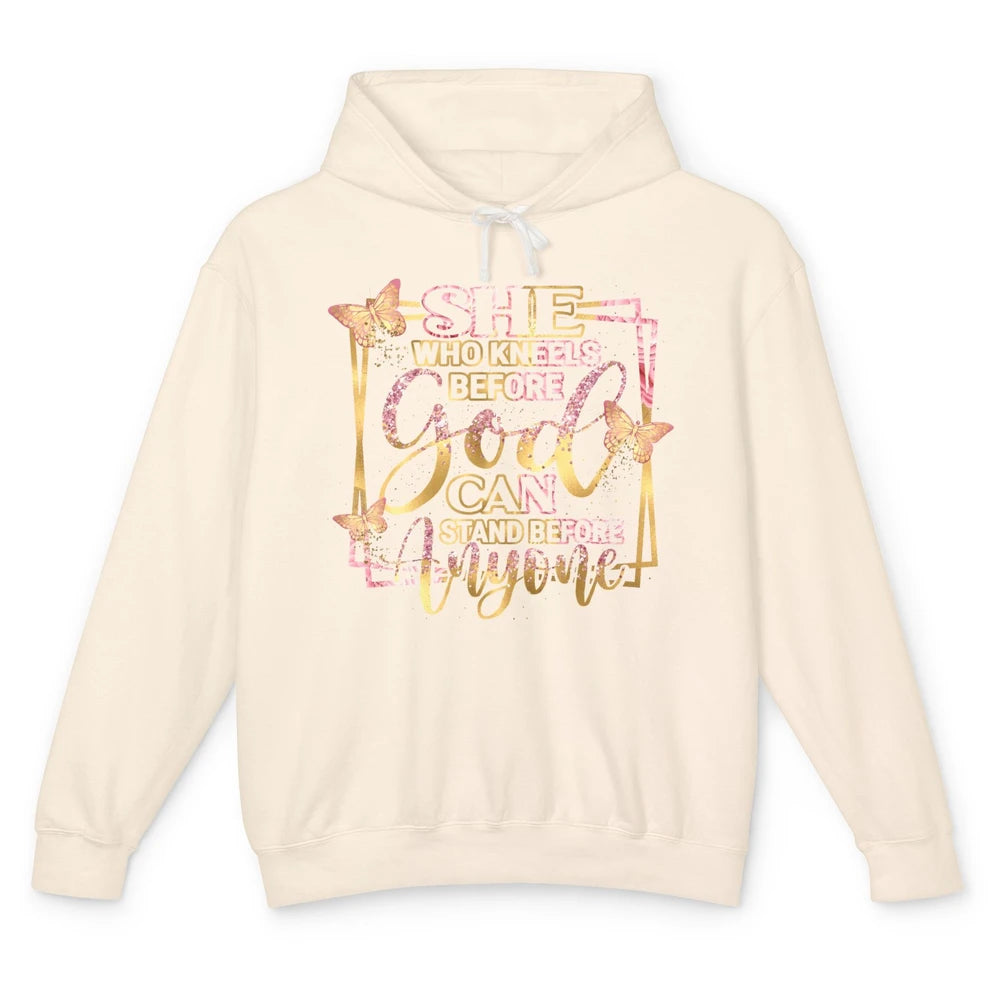 She Who Kneels Before God Black Woman Christian Bible Faith Unisex Lightweight Hoodie