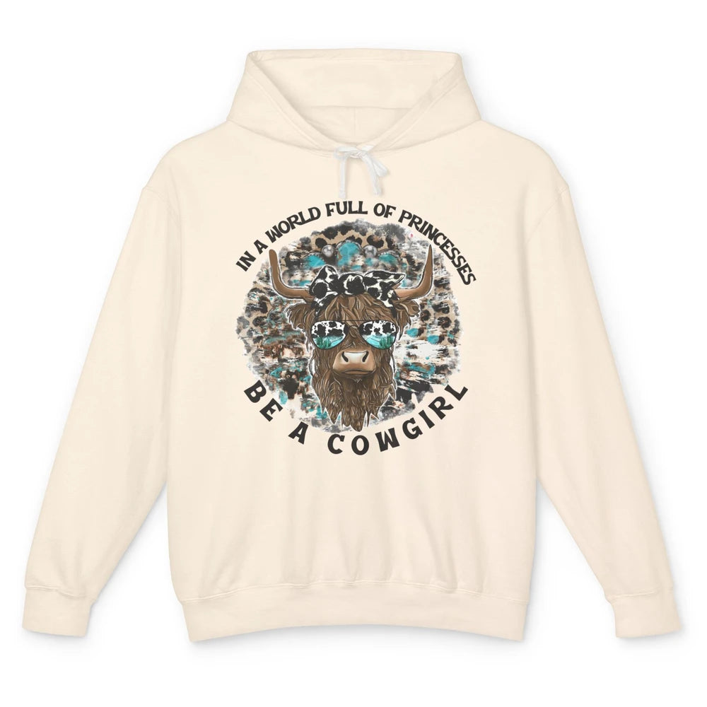 Highland Cow Bandana Be A Cowgirl Western Country Farmers Unisex Lightweight Hoodie