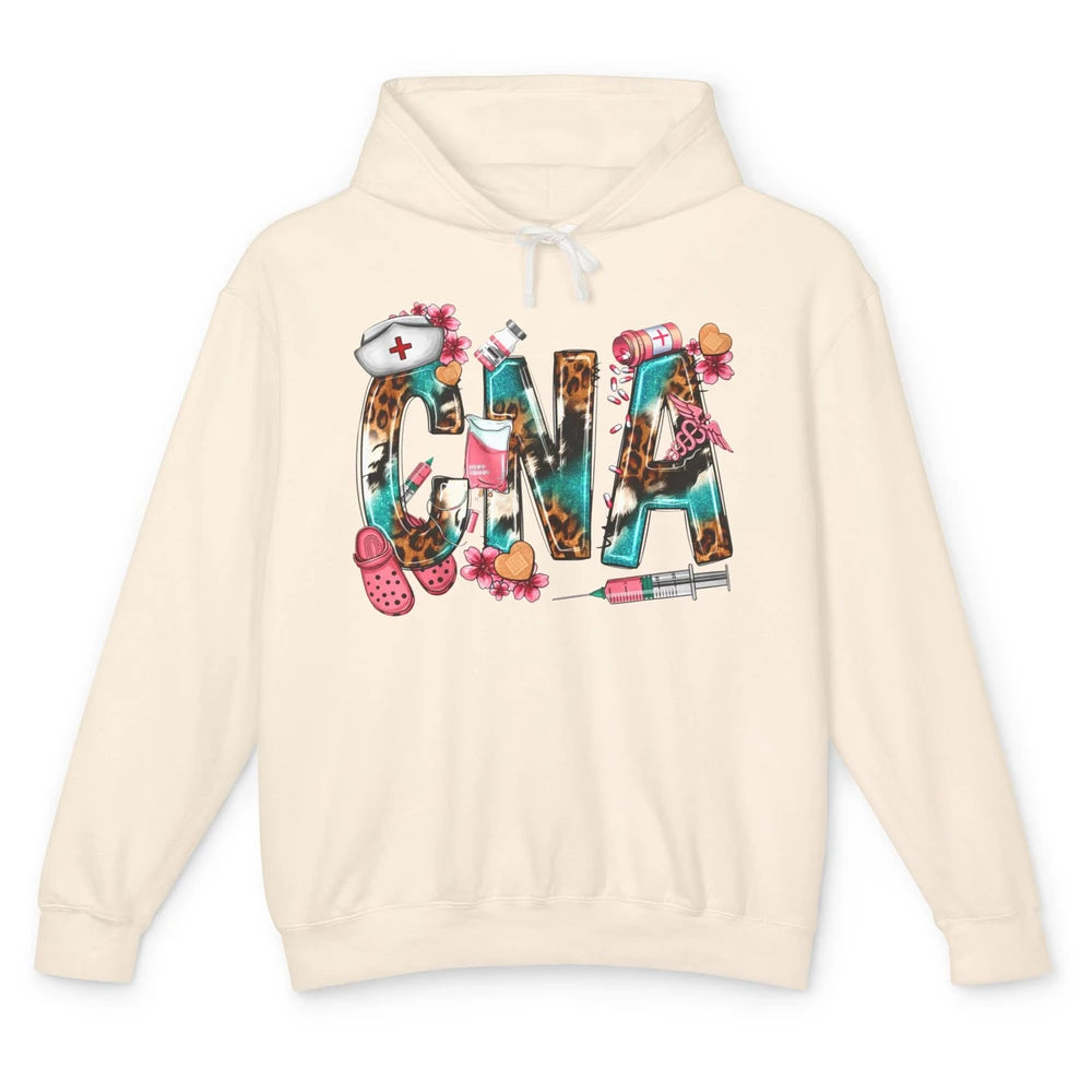 Leopard Stethoscope Love CNA Life Nurse Life Western Nursing Unisex Lightweight Hoodie