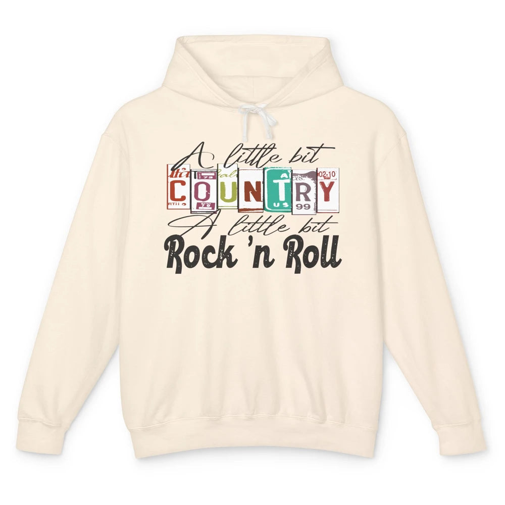 Retro A Little Bit Country A Little Bit Rock n Roll Western Unisex Lightweight Hoodie