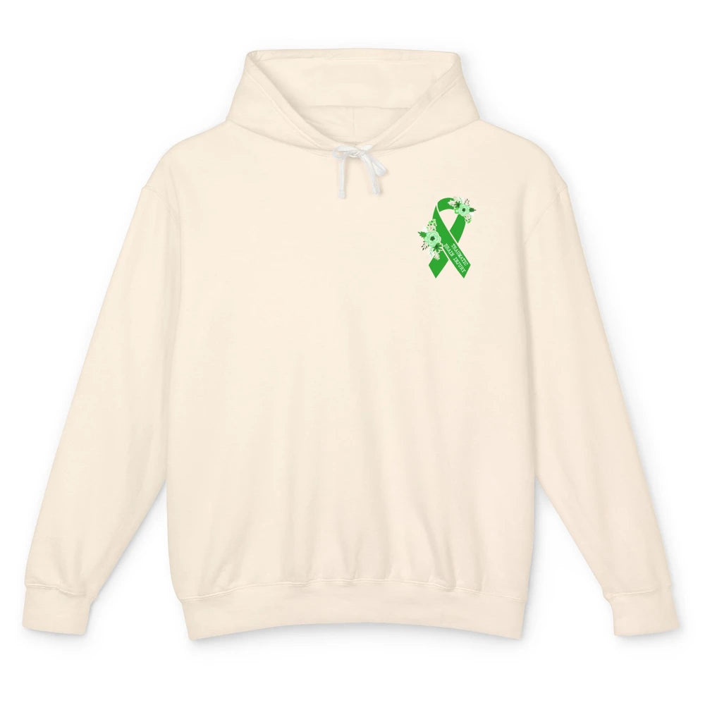 Traumatic Brain Injury Awareness Floral Green Ribbon TBI Unisex Lightweight Hoodie