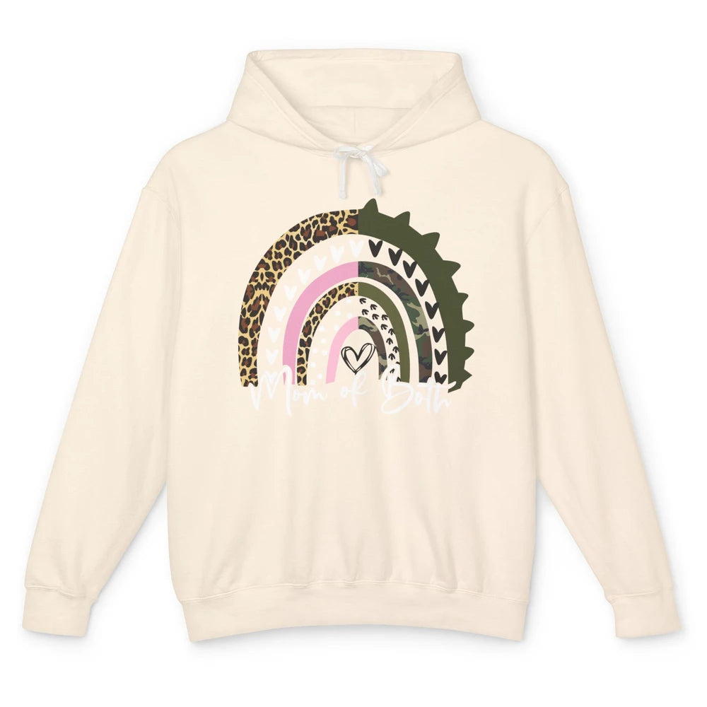 Leopard Rainbow Mother of Daughter And Son Mom of Both Gift Unisex Lightweight Hoodie