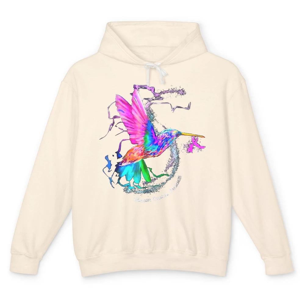 Breast Cancer Awareness Hummingbird Sunflower Pink Ribbon Unisex Lightweight Hoodie