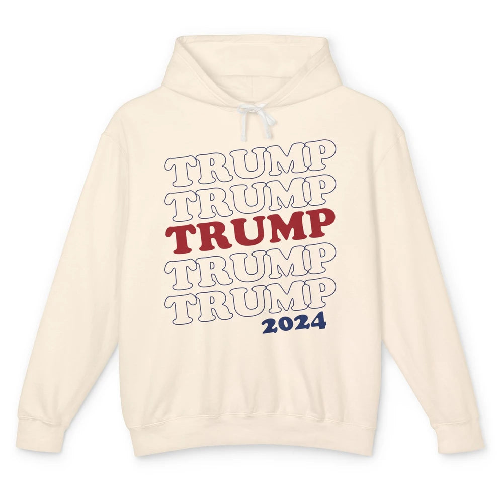 Trump 2024 Election MAGA I'll Be Back US Flag Trump Support Unisex Lightweight Hoodie