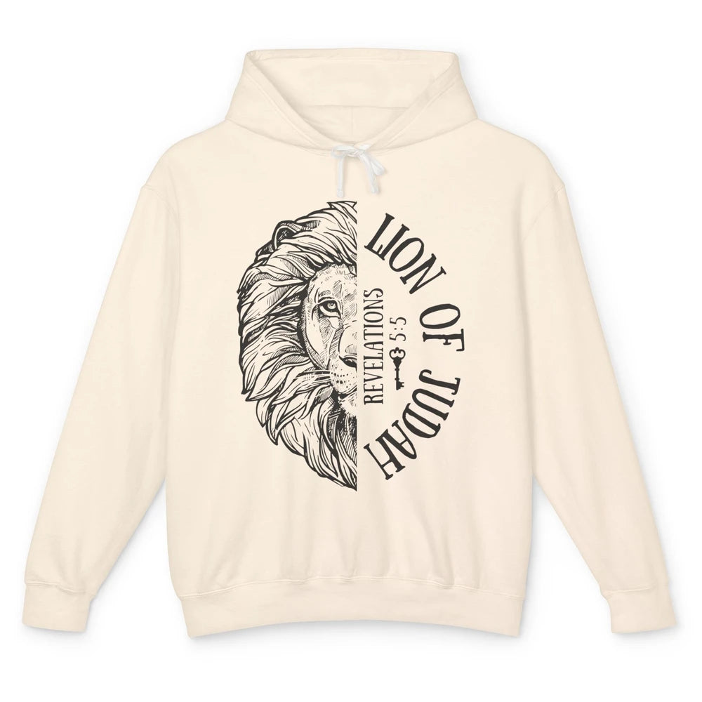 Yeshua Lion Of Judah Bible Verse Christian Faith Religious Unisex Lightweight Hoodie