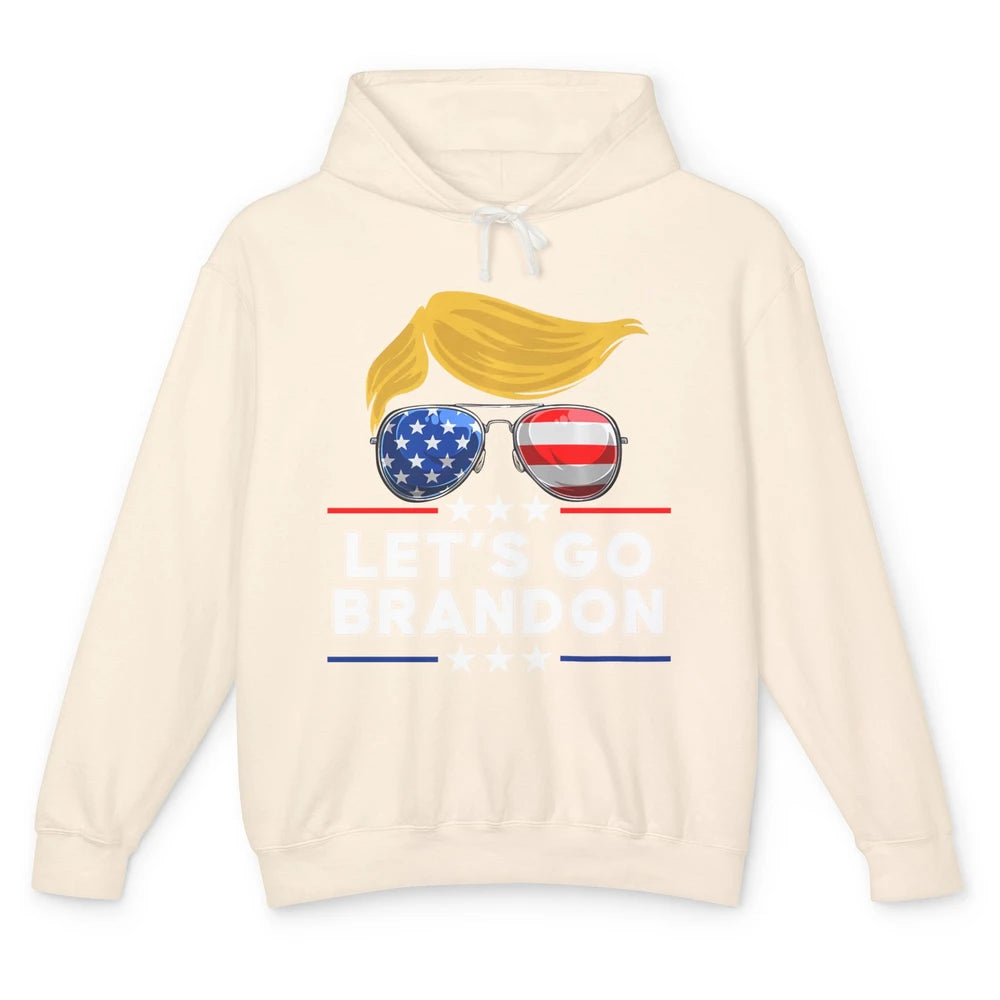 US Flag Glasses Trump Let's Go Brandon Conservative Liberal Unisex Lightweight Hoodie