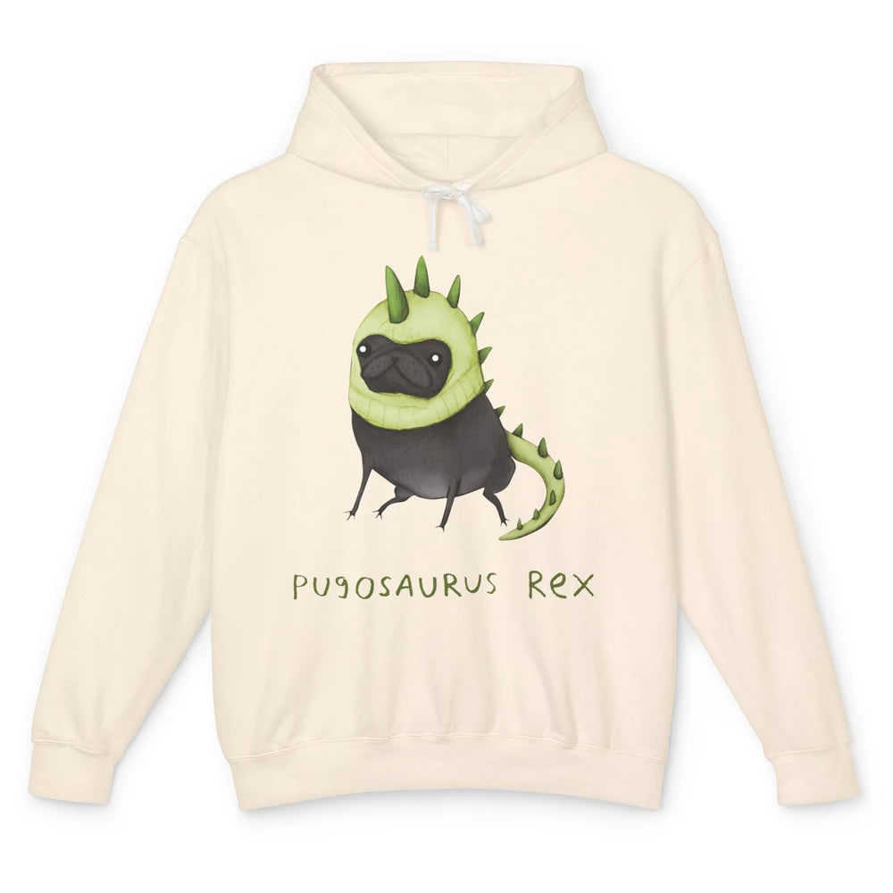 Funny Pug T-Rex Dinosaur Costume Pug Mom Humorous Sarcastic Unisex Lightweight Hoodie