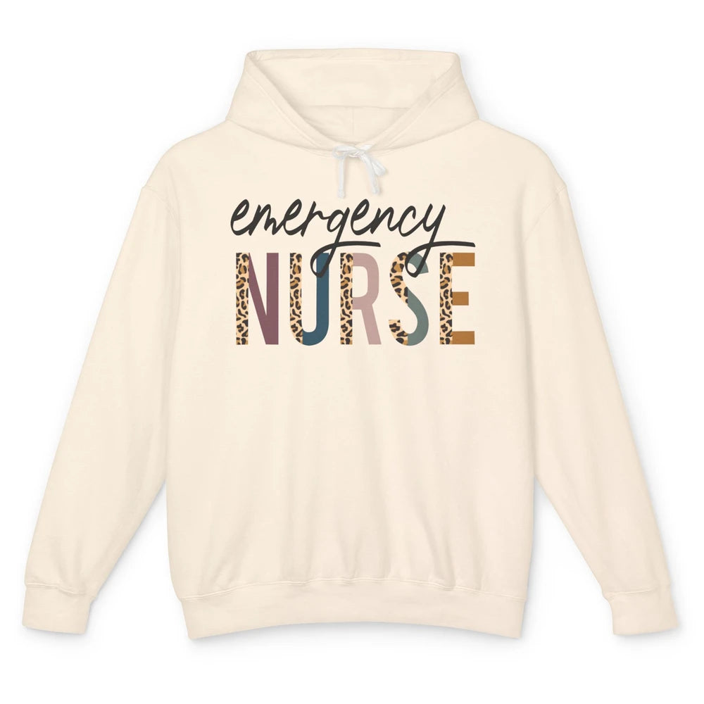 Emergency Nurse Leopard Nurse Gift Unisex Lightweight Hoodie