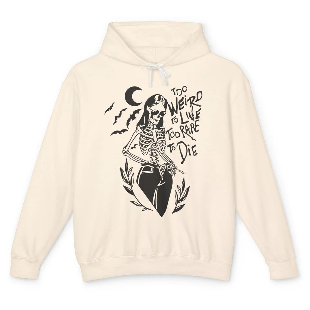 Too Rare To Die Funny Skeleton Woman Skull Aesthetic Costume Unisex Lightweight Hoodie