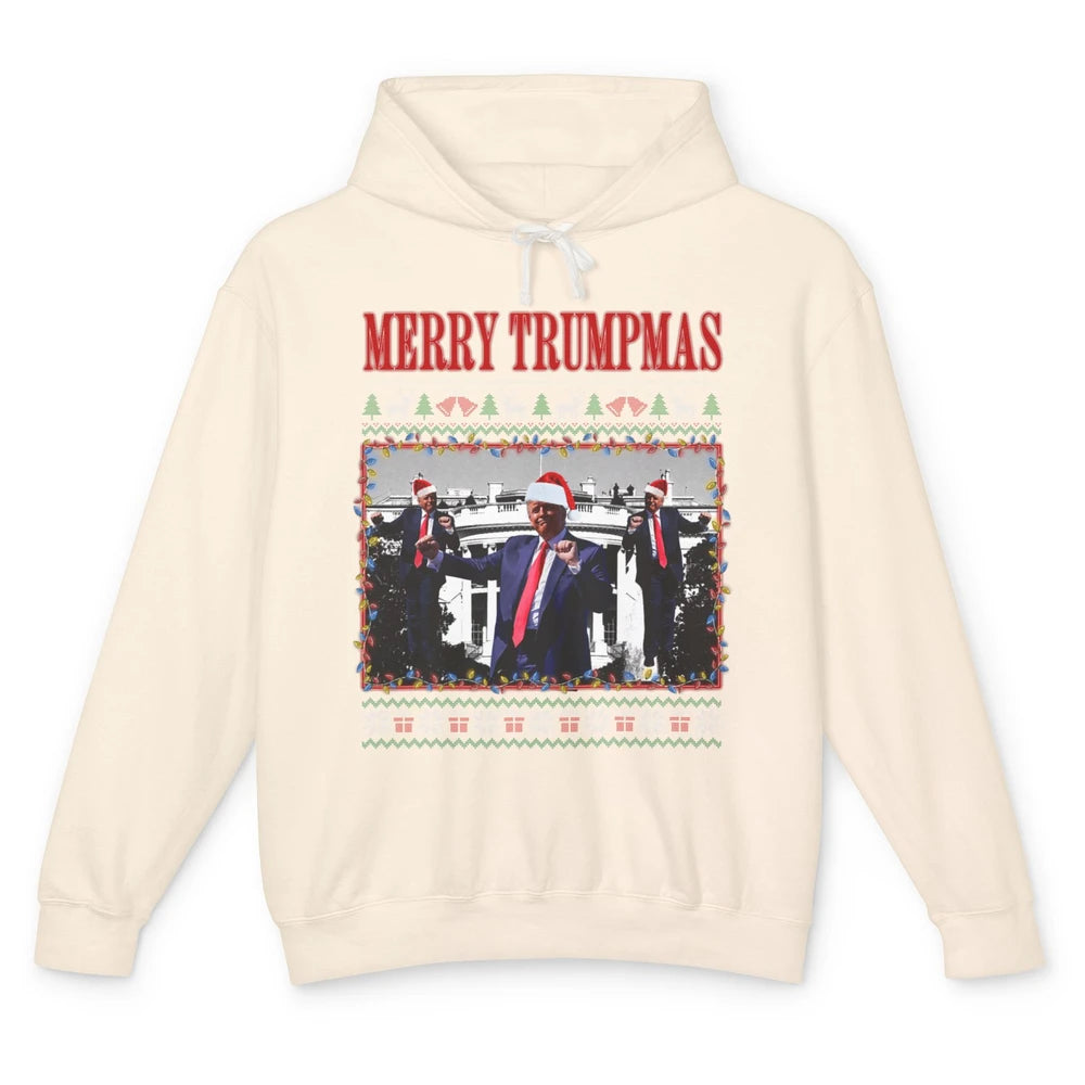 Funny Merry Trumpmas Christmas Donald Trump Santa Family Xmas President Republican Political Ugly Unisex Lightweight Hoodie