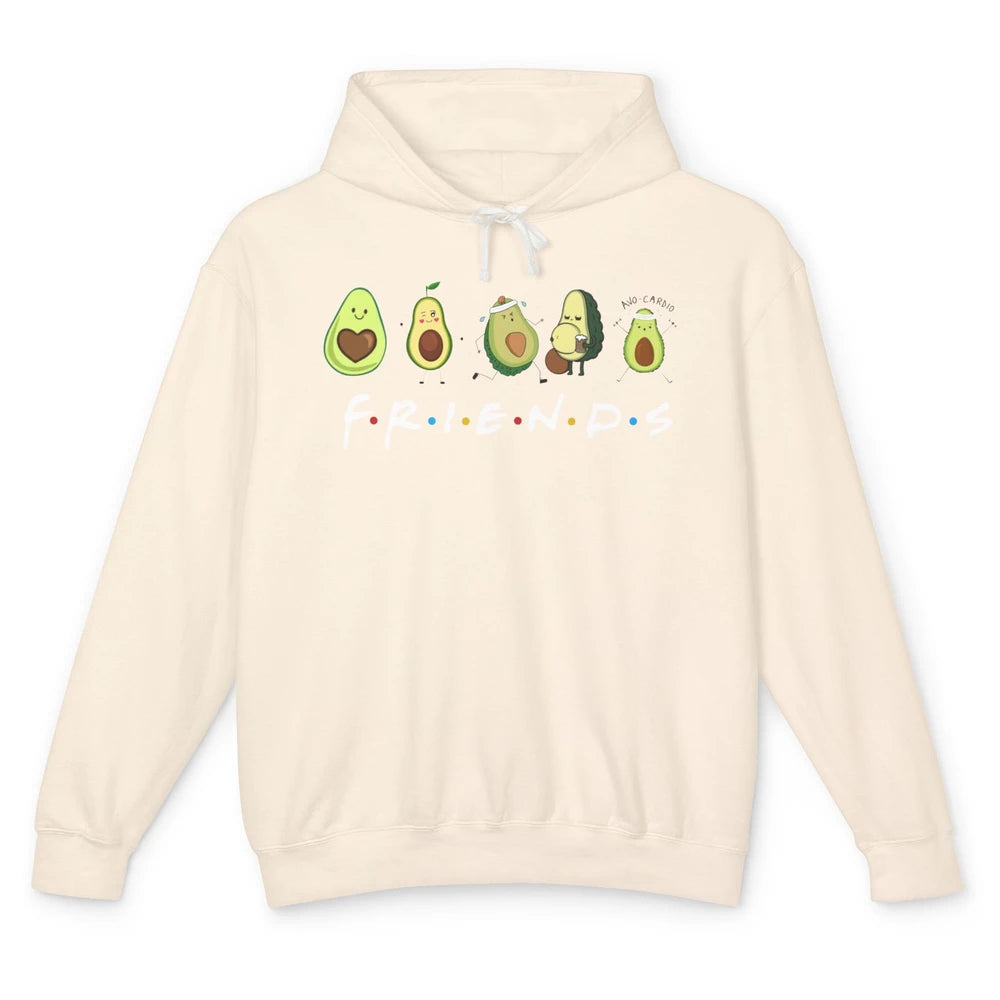 Avocado Friends Funny Avocado Running Drinking Avocado Lover Unisex Lightweight Hoodie