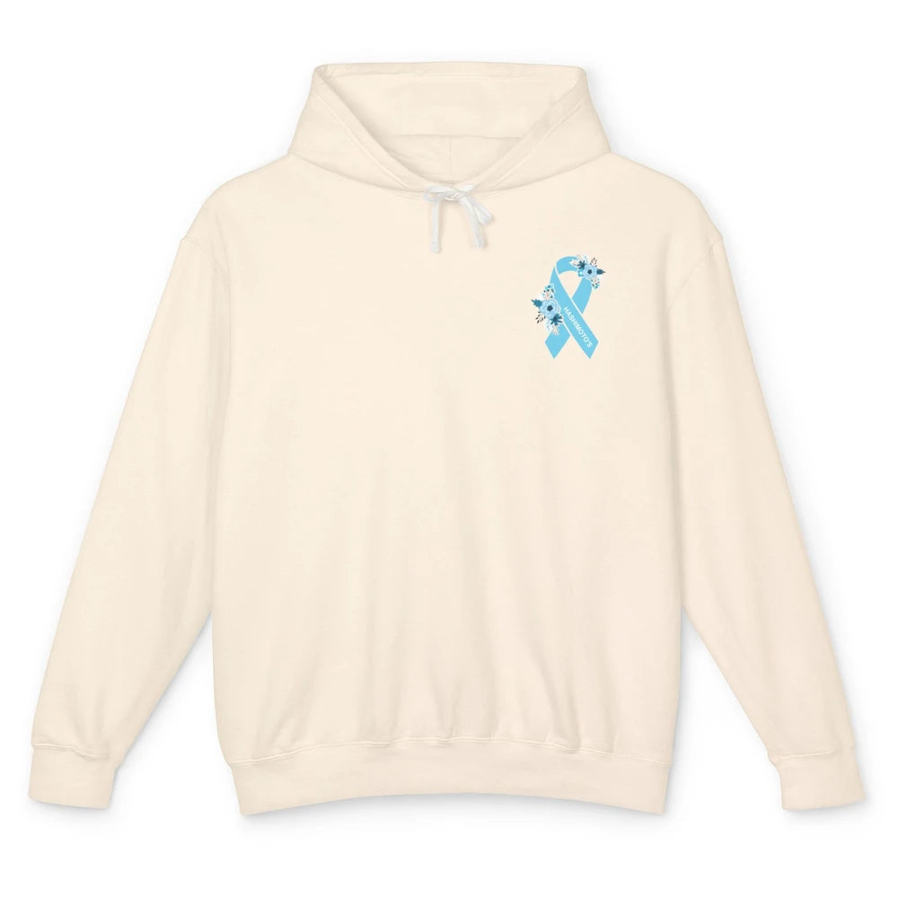 Hashimoto's Awareness Floral Teal Ribbon Hashimoto's Disease Unisex Lightweight Hoodie