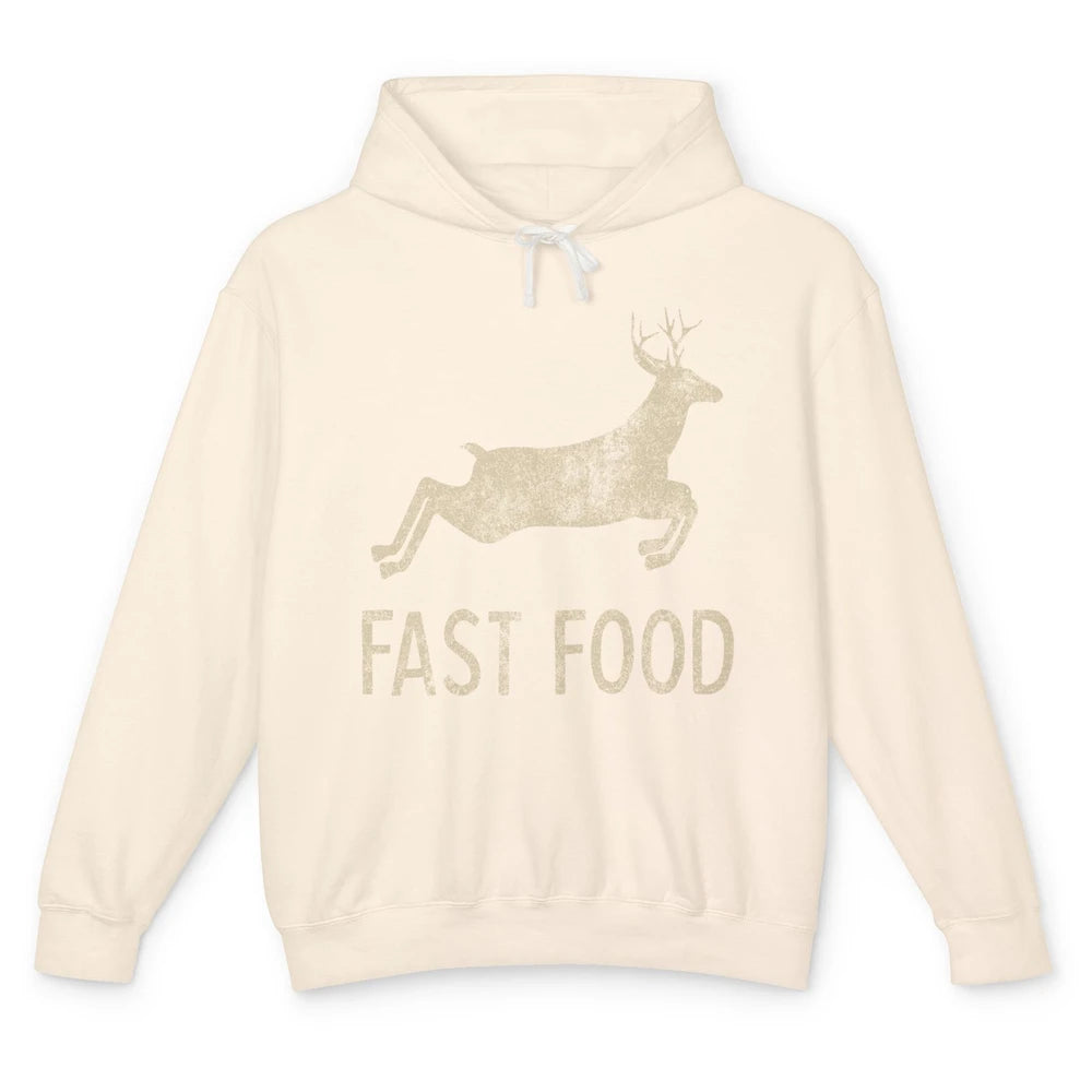 Funny Hunting Deer Joke Dad Hunter Sarcastic Fast Food Retro Unisex Lightweight Hoodie