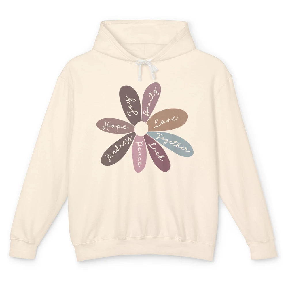 Retro Christian Daisy Flower Bible Verse Faith Inspirational Unisex Lightweight Hoodie