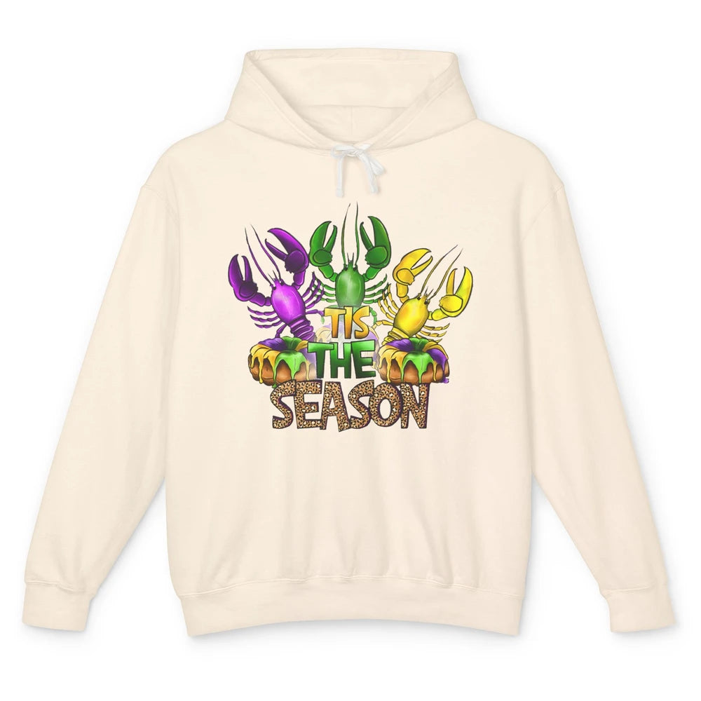 Mardi Gras Crawfish Tis The Season New Orleans Carnivals Unisex Lightweight Hoodie