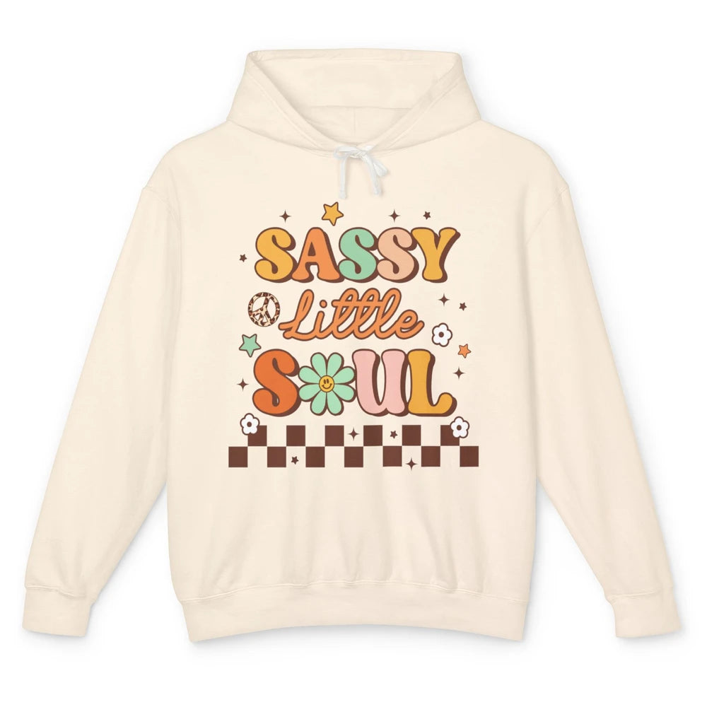 Sassy Little Soul Retro 60s Groovy Hippie Daisy Peace Boho Unisex Lightweight Hoodie