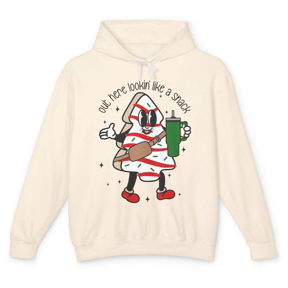 Funny Boo-jee Christmas Tree Cake Out Here Look Like A Snack Unisex Lightweight Hoodie