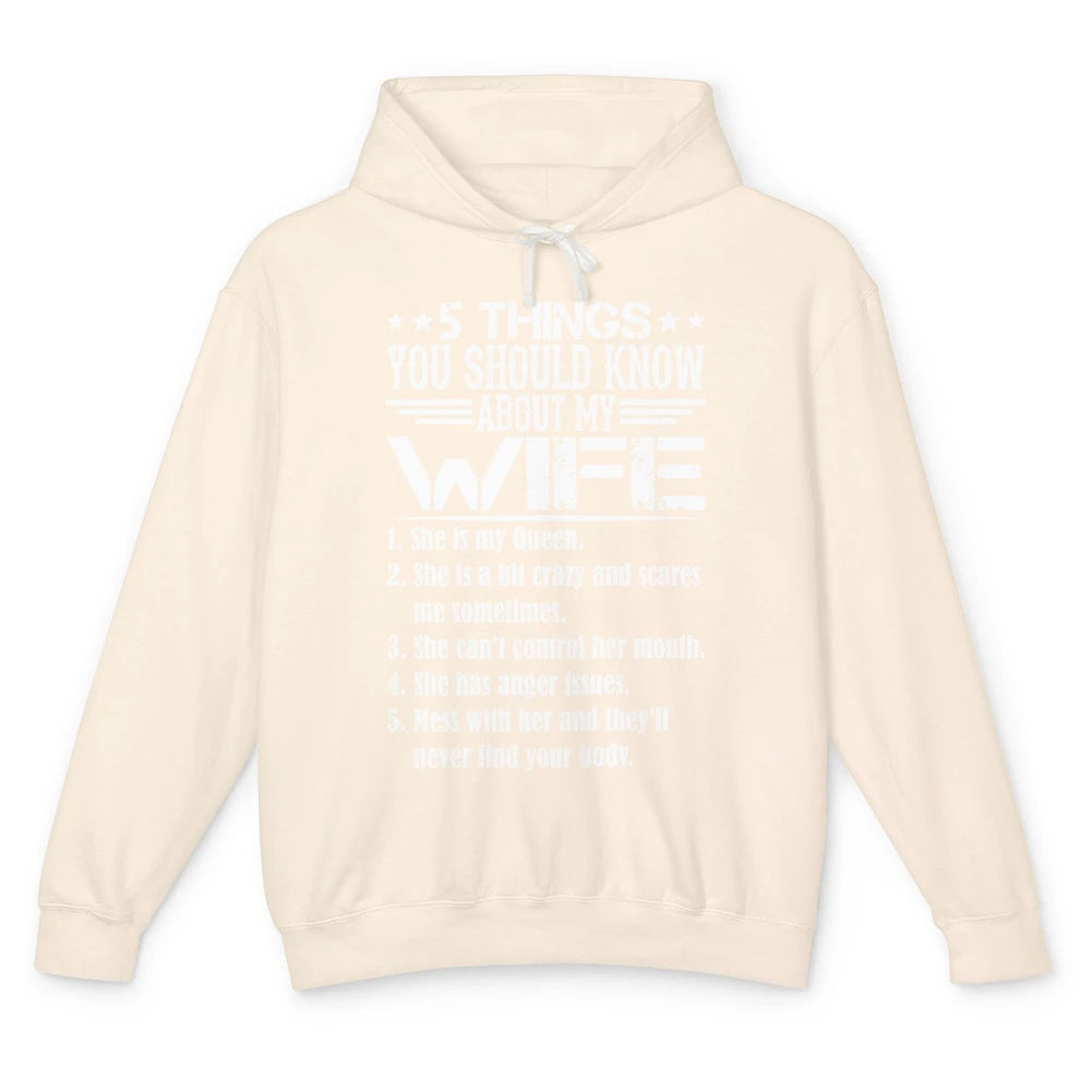 Funny Things You Should Know About Wife Mom Mothers Day Gift Unisex Lightweight Hoodie