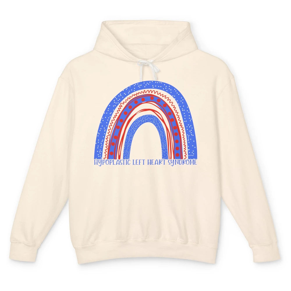 Hypoplastic Left Heart Syndrome Awareness Red Blue Rainbow Unisex Lightweight Hoodie