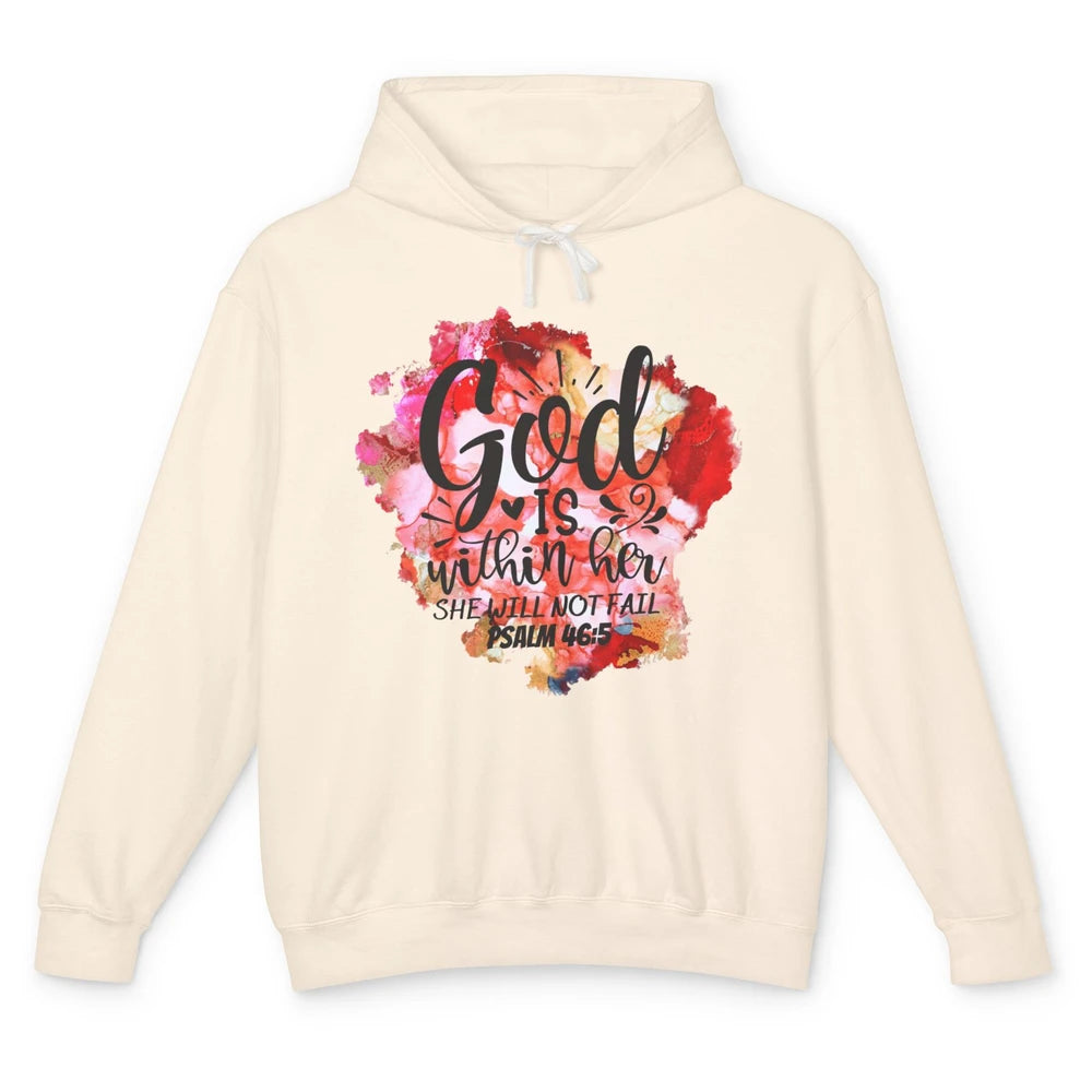 Christian God's Within Her She Will Not Fail Bible Religious Unisex Lightweight Hoodie