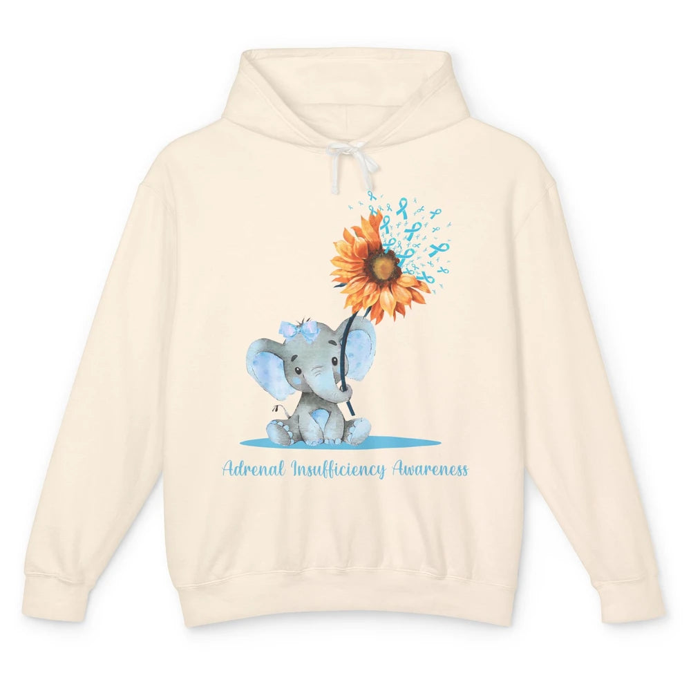 Adrenal Insufficiency Awareness Baby Elephant Sunflower Unisex Lightweight Hoodie