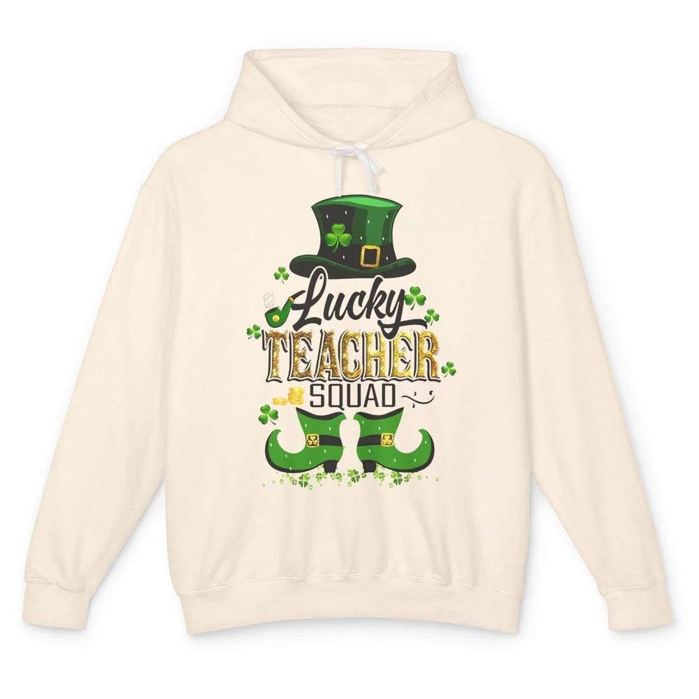 St. Patrick's Day Teacher Lucky Teacher Squad Lucky Day Unisex Lightweight Hoodie