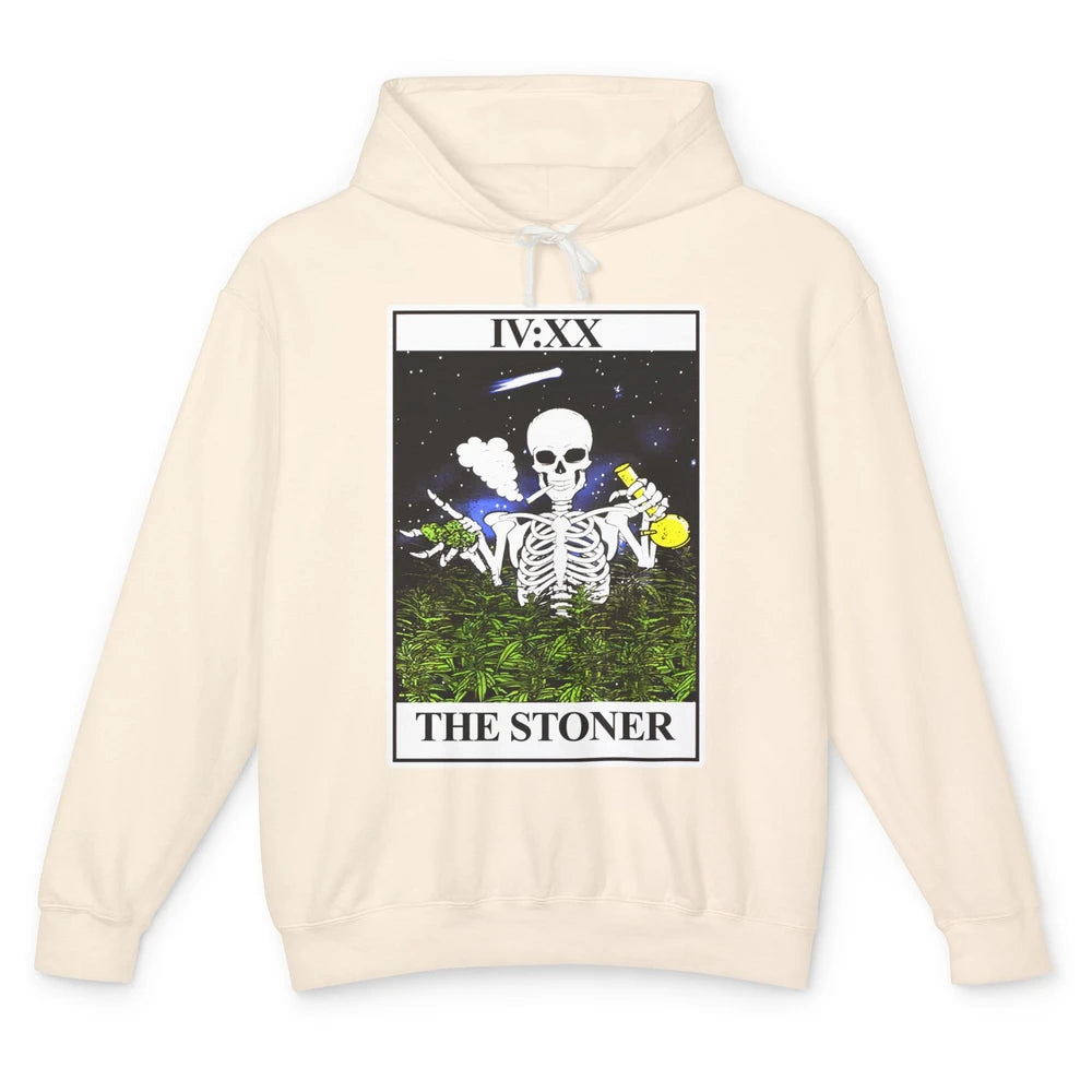 Skeleton Weed The Stoner Tarot Card Weed Cannabis Marijuana Unisex Lightweight Hoodie