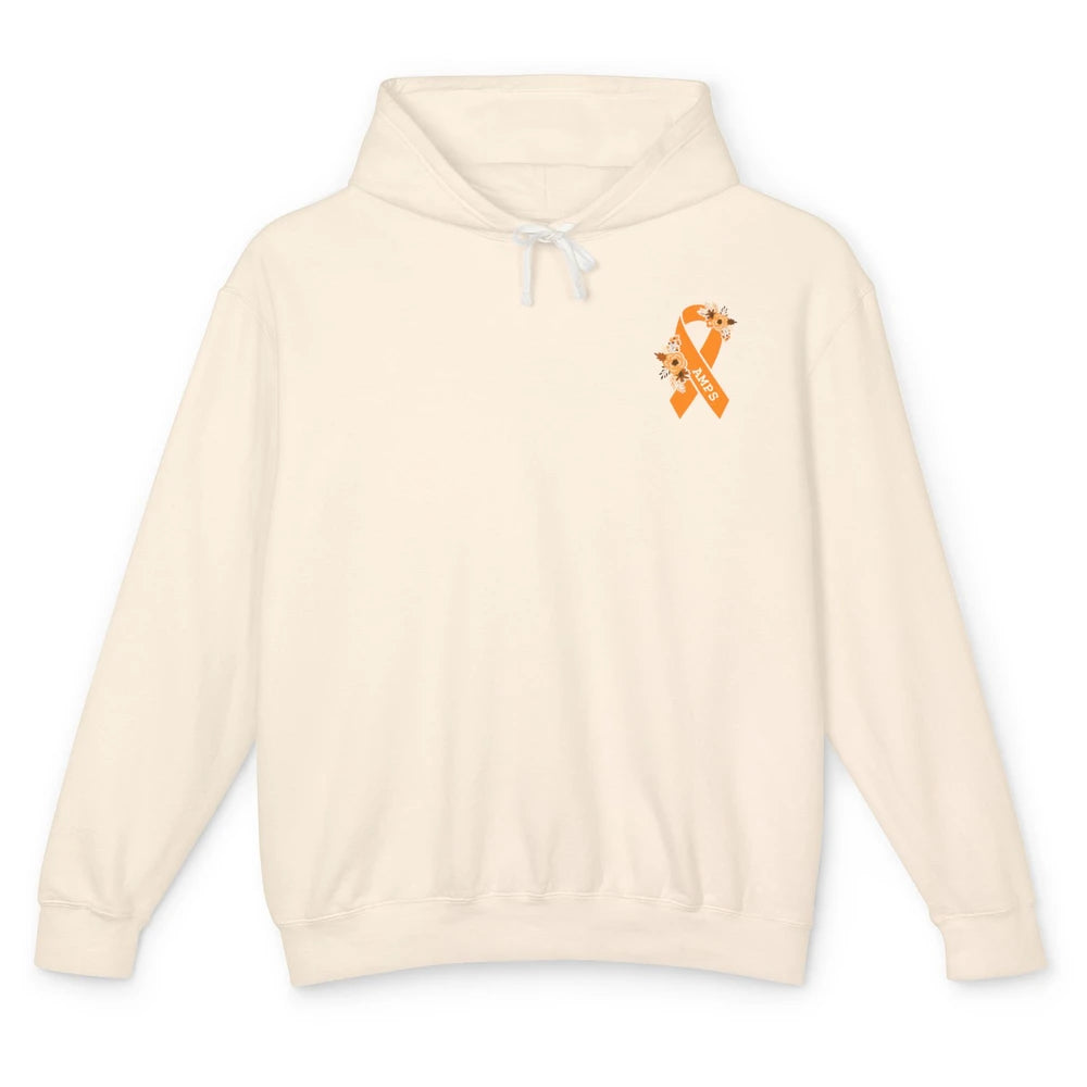 Amplified Musculoskeletal Pain Syndrome AMPS Orange Ribbon Unisex Lightweight Hoodie