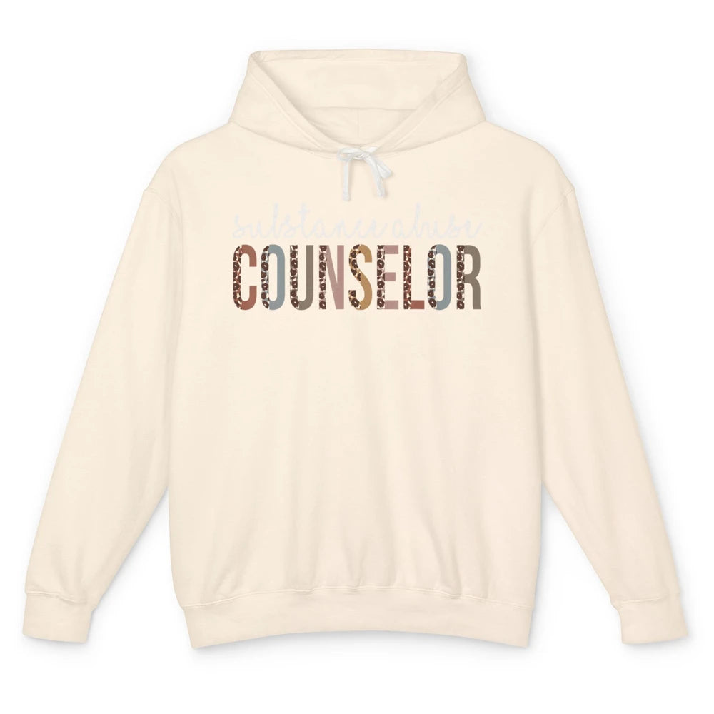 Substance Abuse Awareness Day Counselor Leopard Appreciation Unisex Lightweight Hoodie