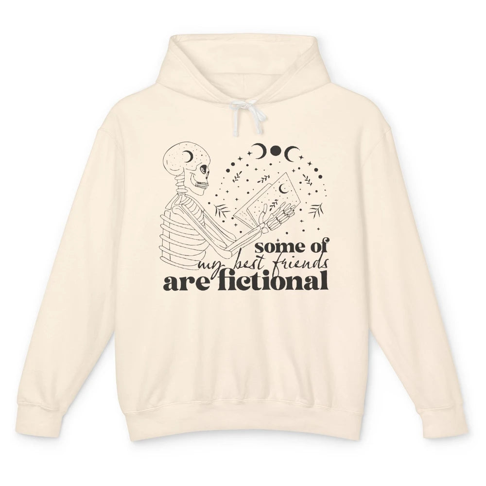 Some of My Best Friends Are Fictional Skeleton Book Lovers Unisex Lightweight Hoodie