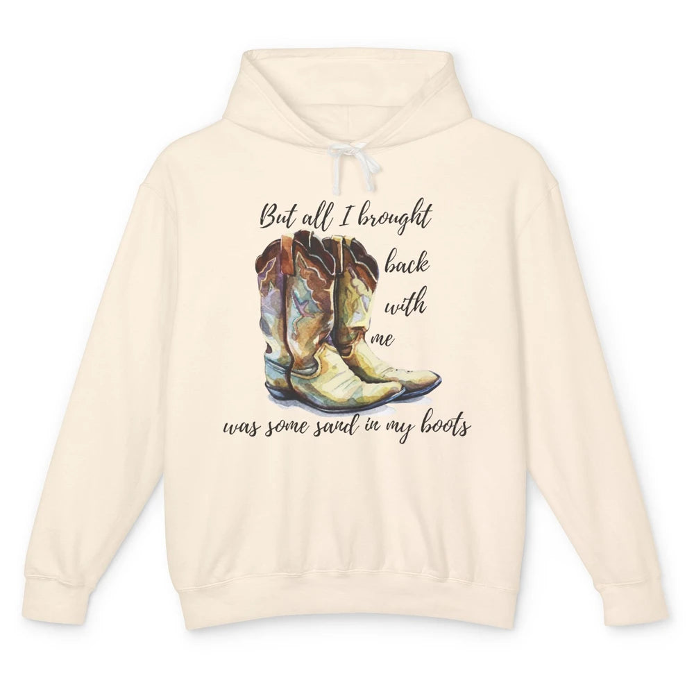 Retro Leopard Sand In My Boot Western Country Cowgirl Cowboy Unisex Lightweight Hoodie