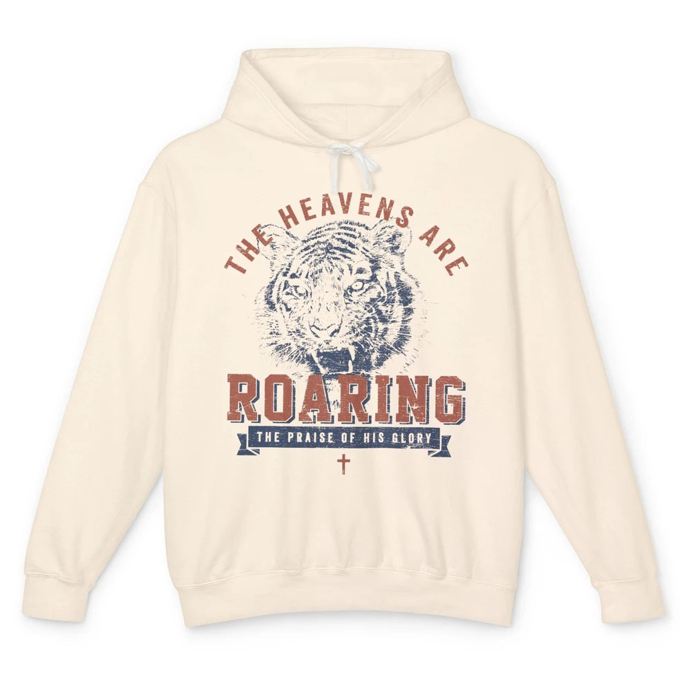 Lion Lightning Bolt Heavens Are Roaring Christian Catholic Unisex Lightweight Hoodie