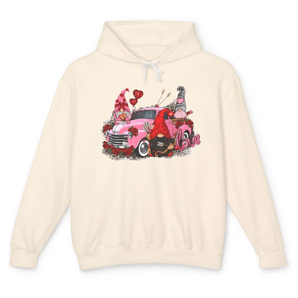 Pink Gnomes Truck Valentines Loads Of Love Western Valentine Unisex Lightweight Hoodie