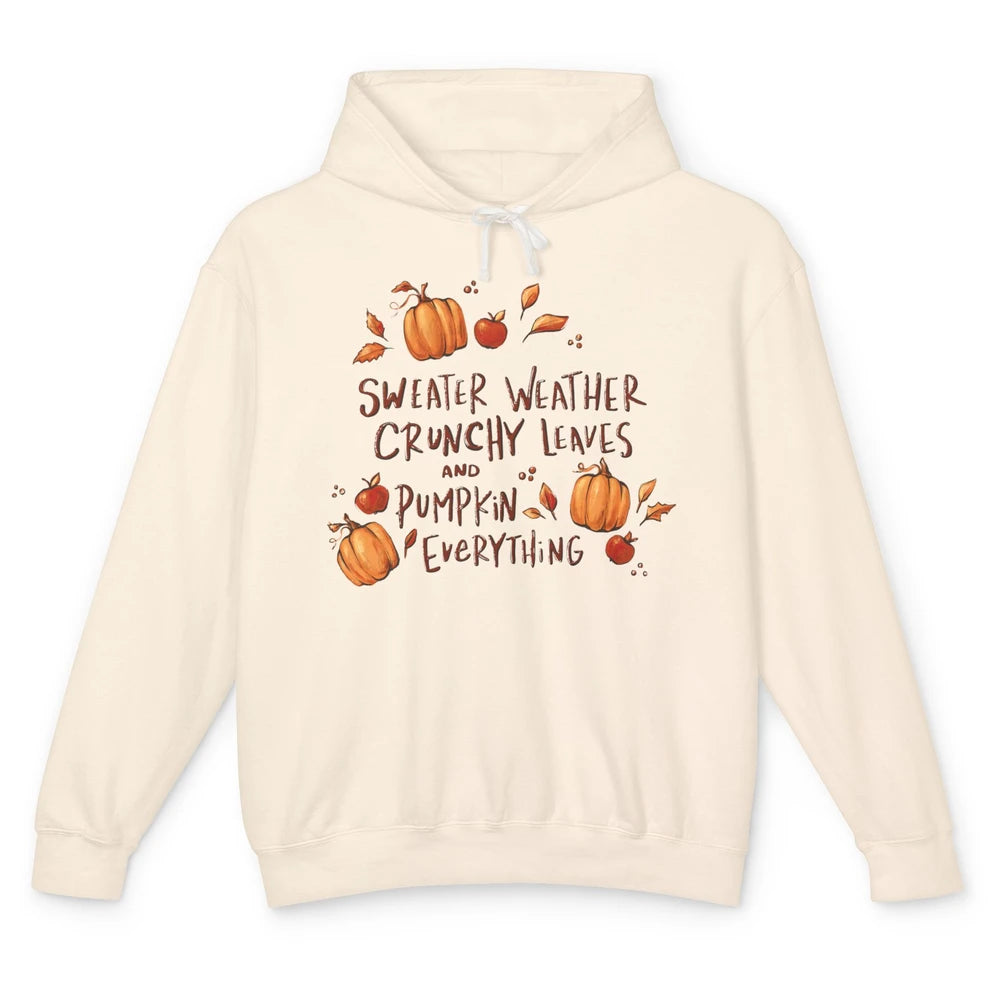 Sweater Weather Crunchy Leave Pumpkin Everythin Western Fall Unisex Lightweight Hoodie