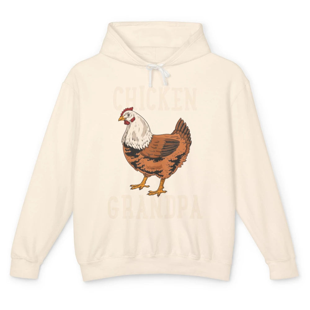 Retro Chicken Grandpa Funny Grandfather Vintage Farm Animal Unisex Lightweight Hoodie