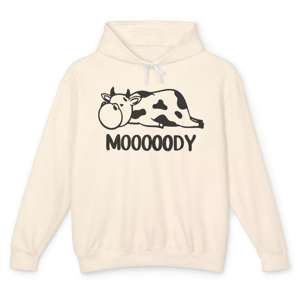 Funny Lazy Dairy Cow Moody Heifer Farmer Cow Castle Lovers Unisex Lightweight Hoodie