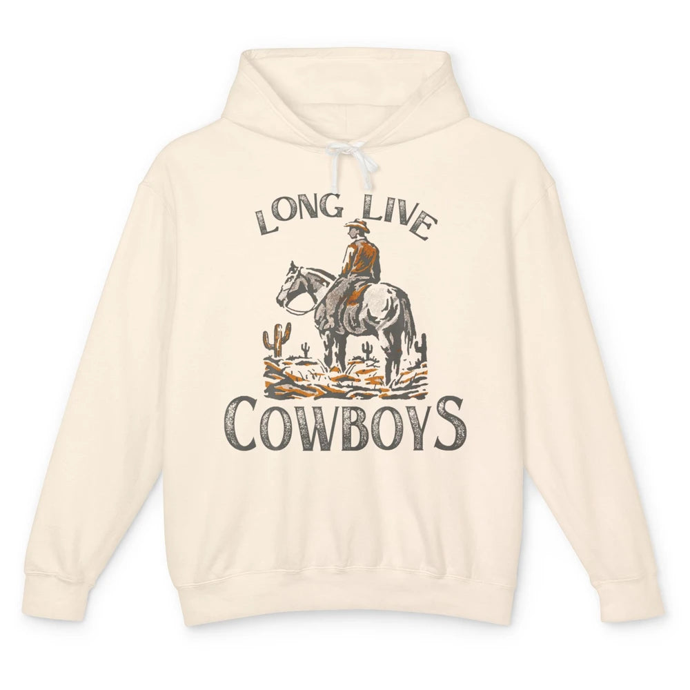 Desert Cowboy Retro Riding Horse Howdy Western Country Rodeo Unisex Lightweight Hoodie