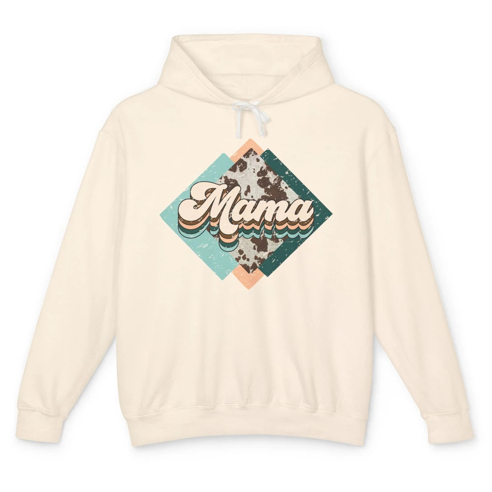 Western Country Boho Mama Cowhide Turquoise Western Mama Unisex Lightweight Hoodie