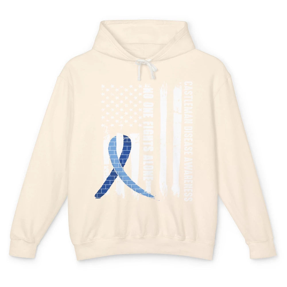 Castleman Disease Awareness Blue Ribbon No One Fight Alone Unisex Lightweight Hoodie