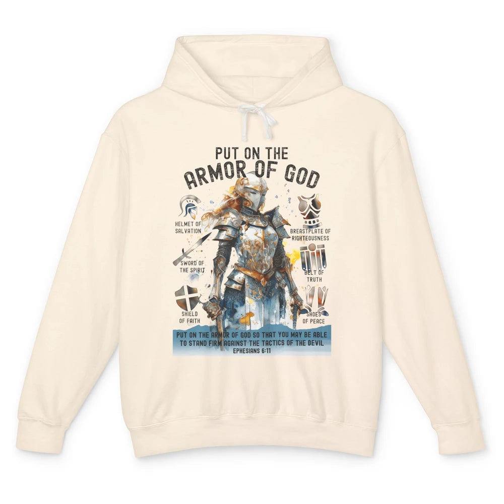 Knight Templar Christian Put On The Armor Of God Religious Unisex Lightweight Hoodie