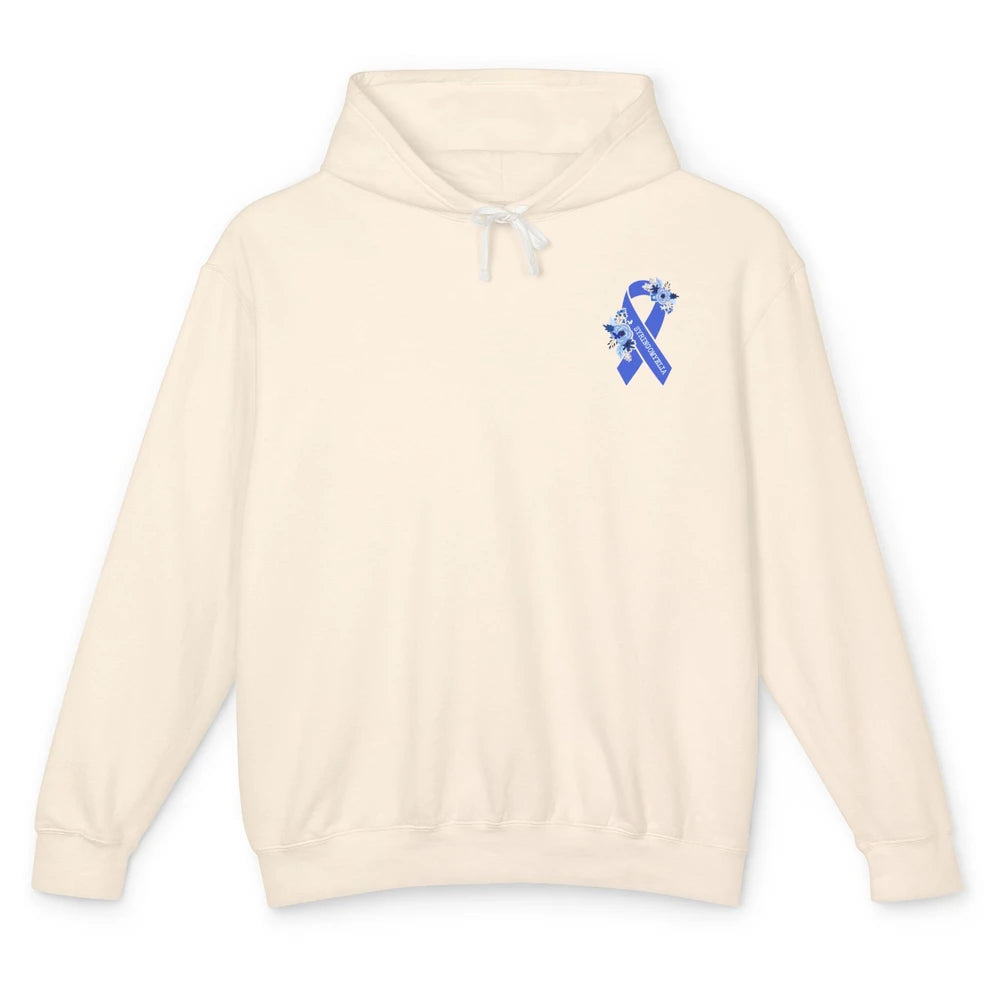 Syringomyelia Awareness Floral Blue Ribbon Rainbow Unisex Lightweight Hoodie