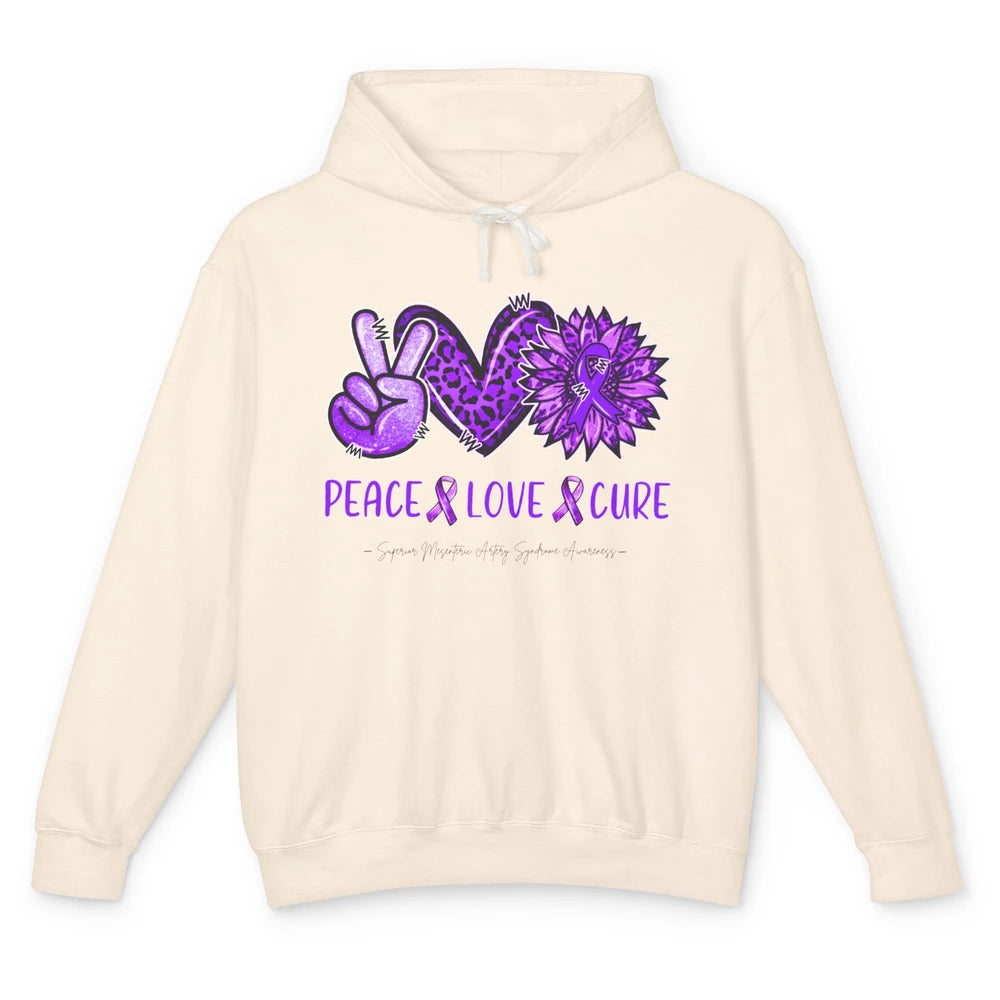 Superior Mesenteric Artery Syndrome Leopard Peace Love Cure Unisex Lightweight Hoodie