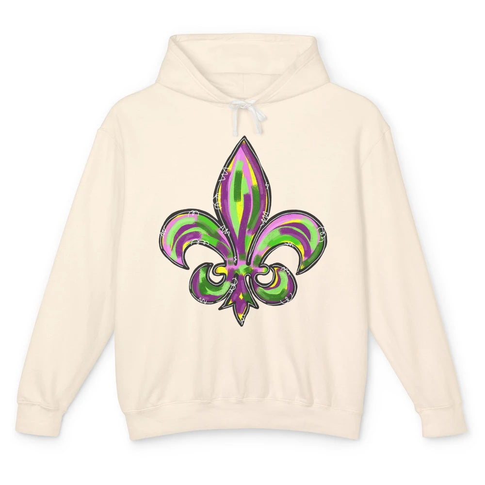 Happy Mardi Gras Fleur De Lis New Orleans Carnivals Costume Unisex Lightweight Hoodie