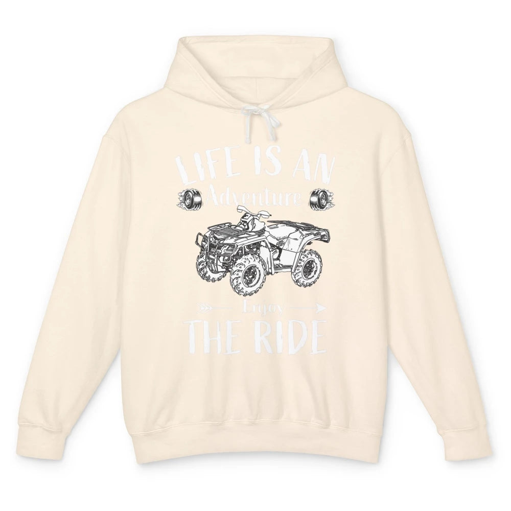 Retro Enjoy The Ride ATV Rider UTV Mud Riding SXS Offroad Unisex Lightweight Hoodie