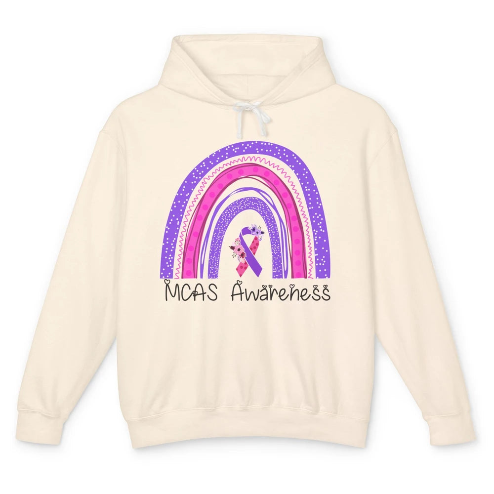 MCAS Awareness Rainbow Mast Cell Activation Syndrome Ribbon Unisex Lightweight Hoodie