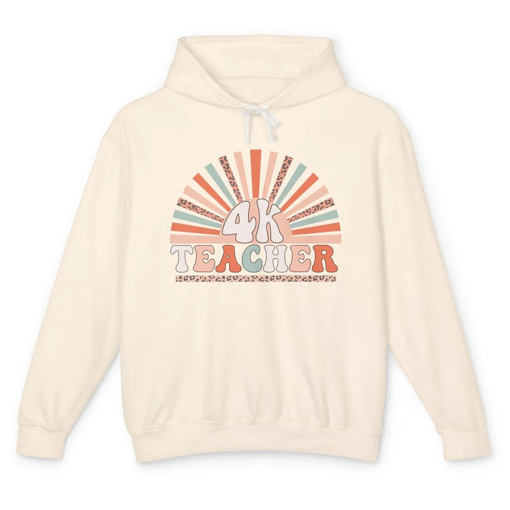 Retro 4k Teacher Kindergarten Back to School Pre-K Teacher Unisex Lightweight Hoodie